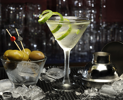 Classic martini with lime twist